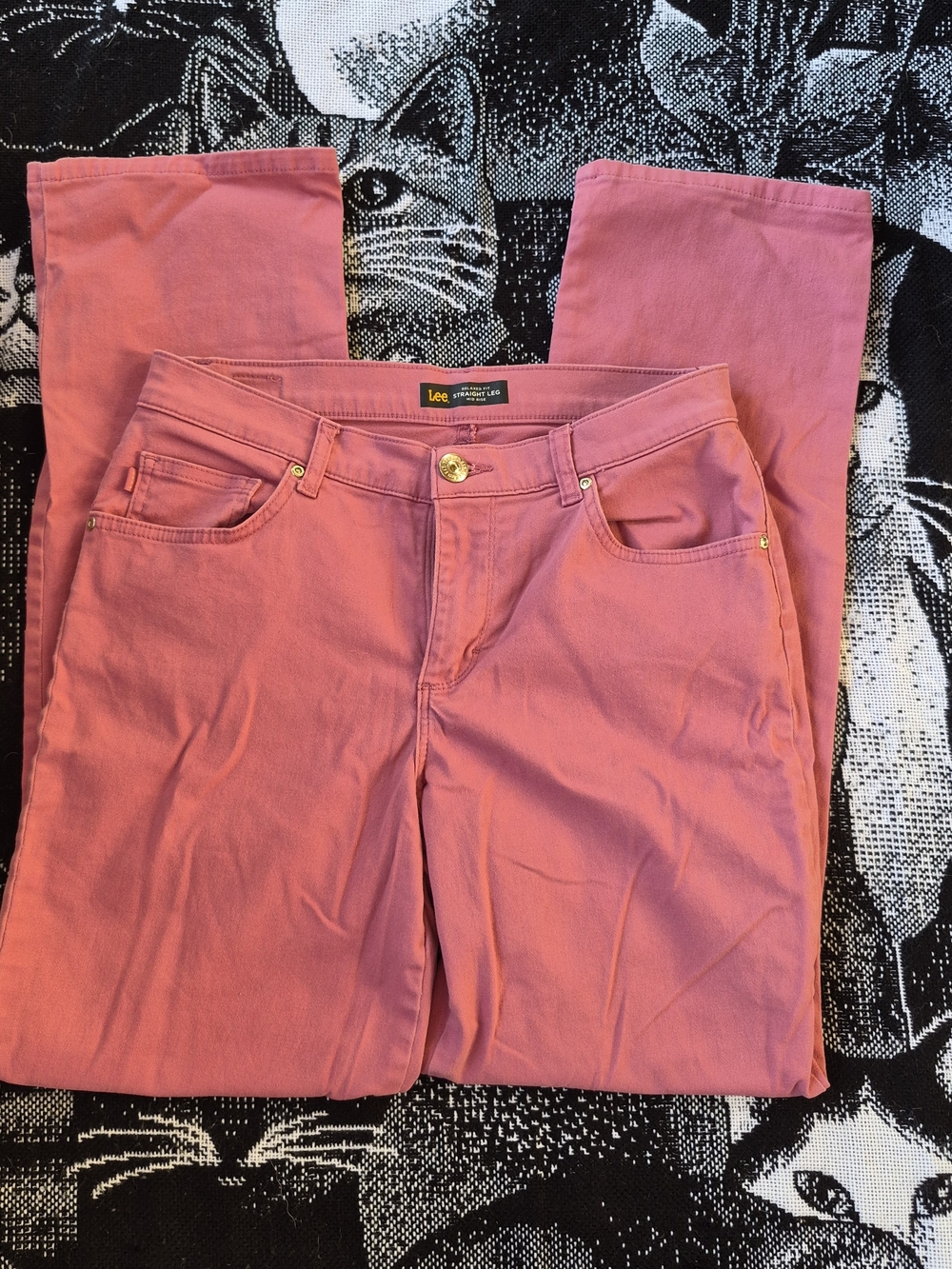 Lee Women's Pink Straight-Leg Jeans Size 8